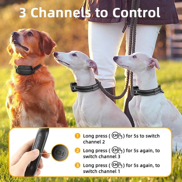Digital Rechargeable Pet Dog Bark Stop Shock Collar Carousel 7
