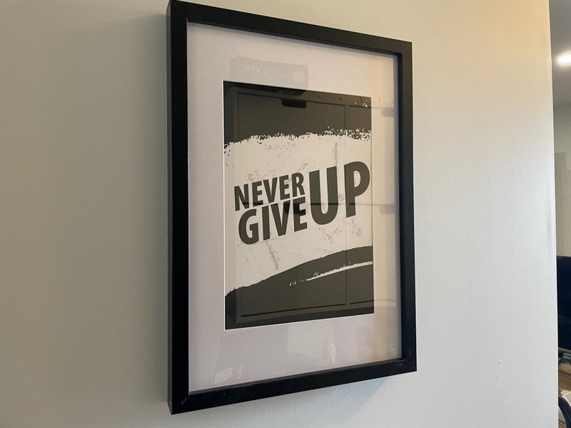 A3 Picture Frame "Never Give Up" Inspirational & Wall Art Home office Carousel 1