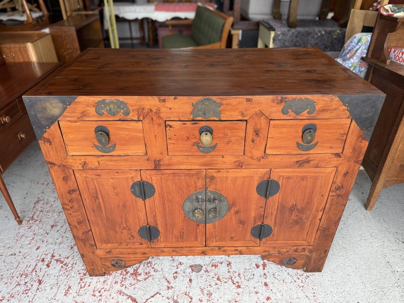 Early 20th Century Chinese Solid Elm Cabinet Carousel 1