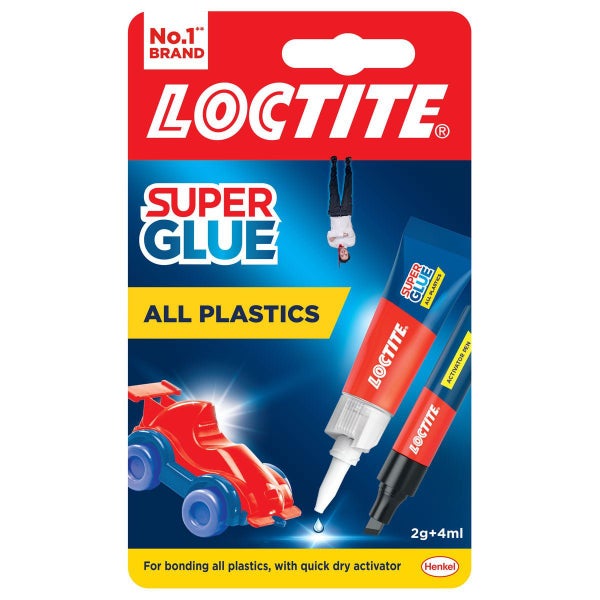 Loctite Superglue 2-Part All Plastics 4ml/2g Carousel 1