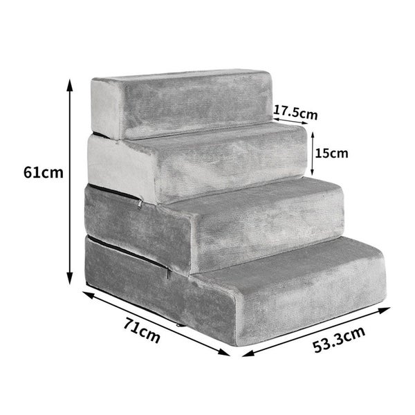 Pawz Pet Stair 4 Step Ramp Portable Adjustable Climbing Ladder Soft Washable XXL Carousel 2