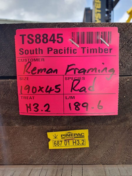 PINE FRAMING - REMAN - 190 x 45mm H3.2 MG - 189.6m - TS884564459206690817112