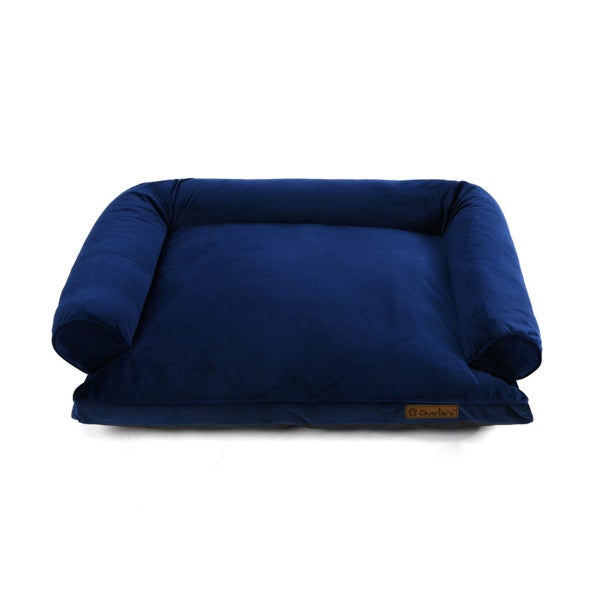 Charlie's Corduroy Dog Sofa Bed Navy - Medium Carousel 2