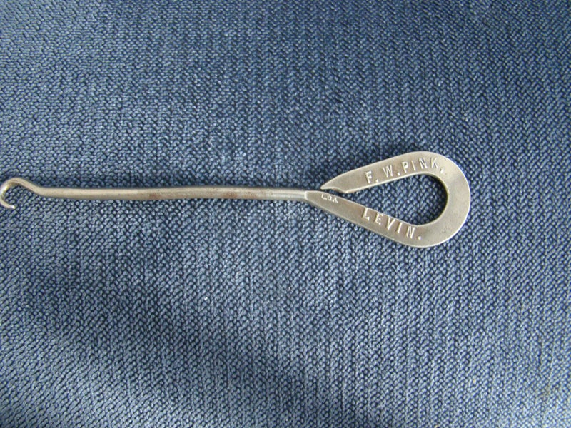 Vintage Shoe Button Hook "F.W.PINK LEVIN" Early N.Z Advertising piece. Carousel 2