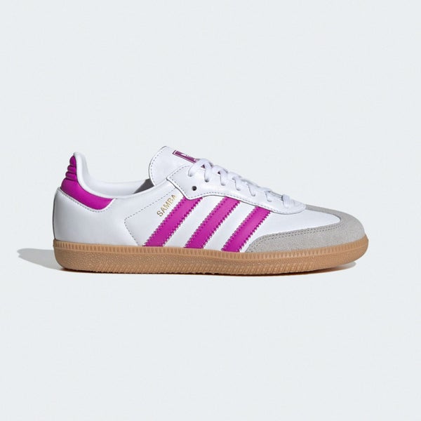 adidas Originals Samba OG J White Purple Burst Gum Kids Youth Casual Shoe IH2873 Carousel 1