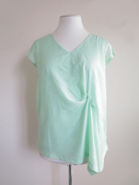 BLUE ILLUSION *Designer Lyocell Linen Blend Mint Summer Top* M/12 Carousel 1