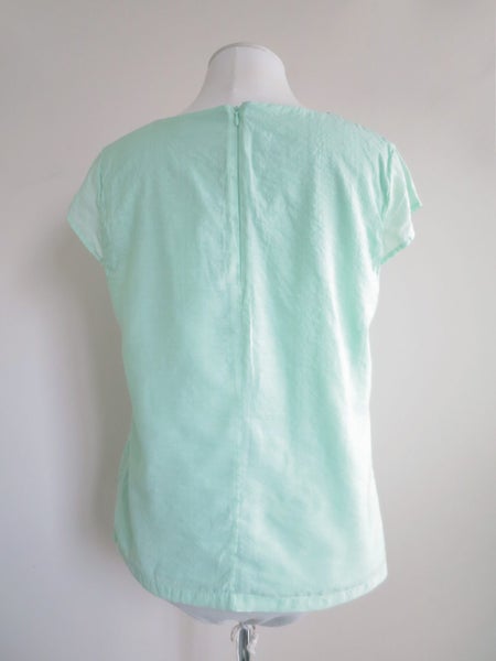 BLUE ILLUSION *Designer Lyocell Linen Blend Mint Summer Top* M/12 Carousel 3