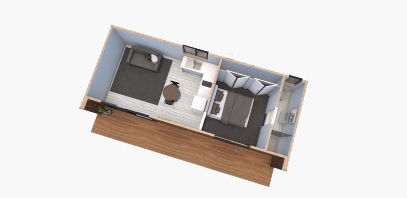 Architecturally Designed 1Bedroom Portable Cabin 9m x 3.6m Carousel 11