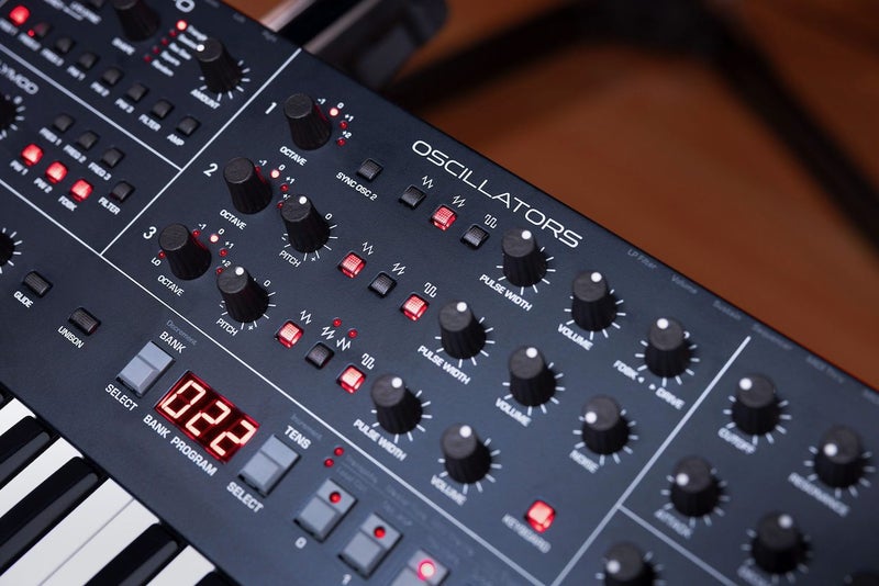 Sequential Trigon-6 analog polyphonic synthesizer Carousel 6