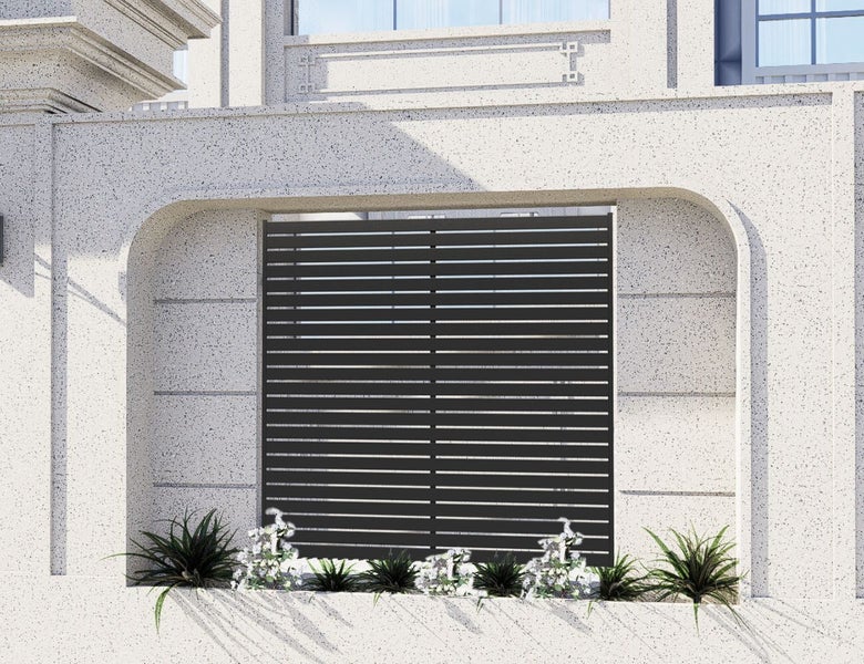 Aluminium Slat Privacy Fence Panel - Horizontal Carousel 2