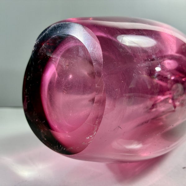 Mid-Century Val Saint Lambert Cranberry Overlay Art Glass Vase – Belgium c.1960s Carousel 8