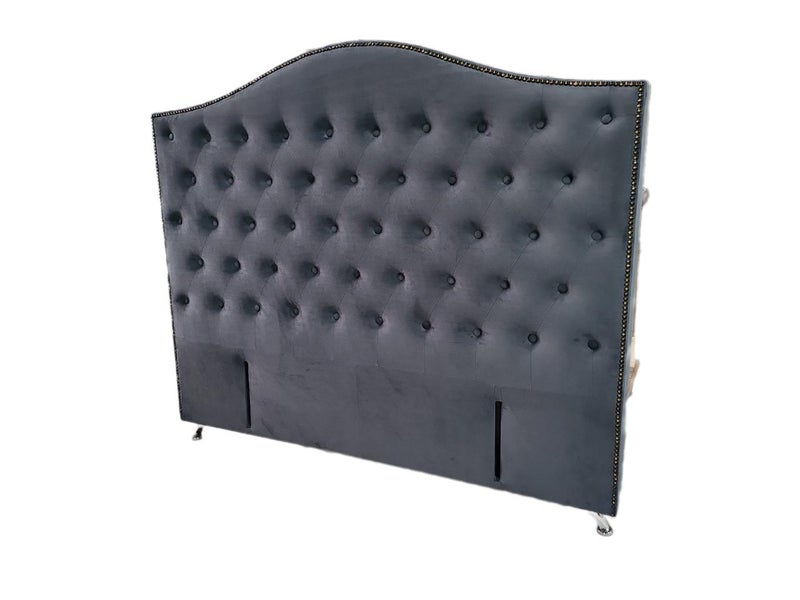 Nero Free-Standing Headboard - Queen Size - Dark Grey Velvet Carousel 2