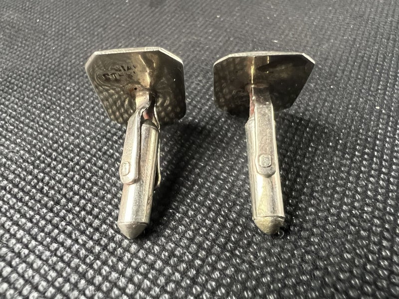 Vintage Siam Silver Green Enamel Cufflinks - Lot F244 Carousel 2