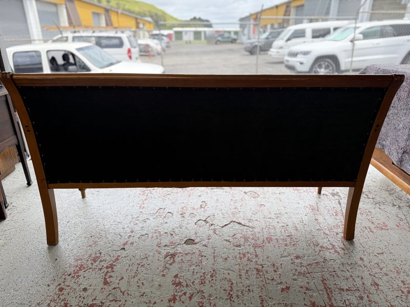 NZ Colonial Solid Kauri Frame Velvet Upholstered Settee or Couch Carousel 20