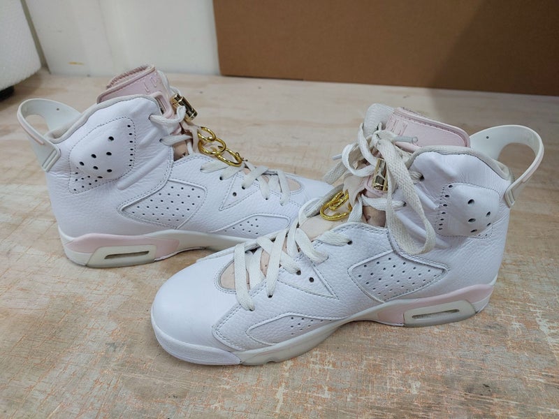NIKE Air Jordan 6 "Retro Gold Hoops" Women's Sneakers Size: 10.5 Carousel 9