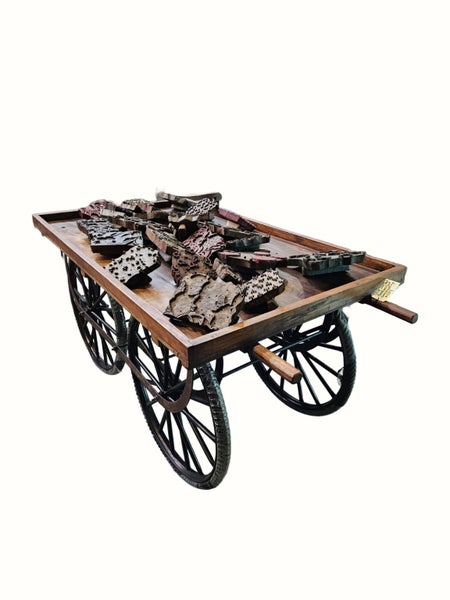 VINTAGE TEAK PEDDLARS MARKET CART Carousel 1