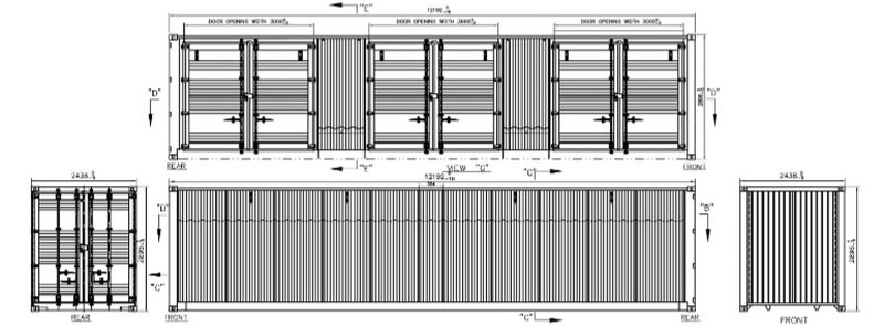 40FT HC SIDE DOOR CONTAINERS - 2DR - 3DR - 4DR BLACK OR LIGHT GREY64436151590402111