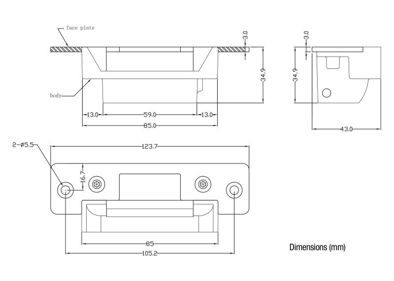 LOX ES10 Electric Strike Non-Monitored 12/24V DC Weather Resist IP56 Carousel 2