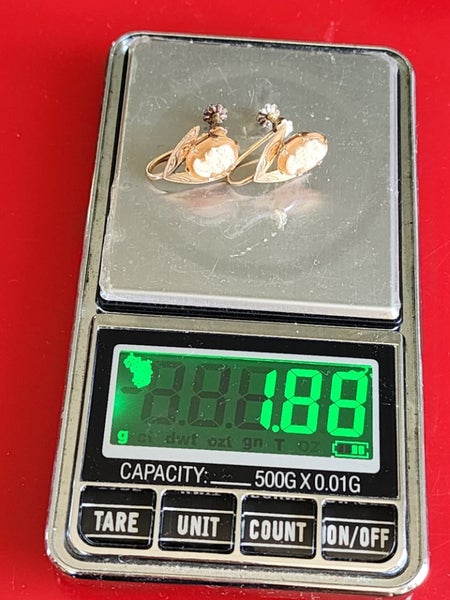 Antique 9ct Gold Cameo Earrings $1 Reserve Carousel 2