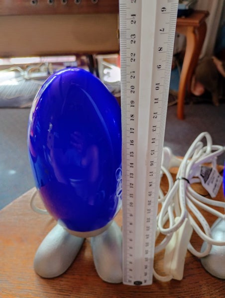 Footed Blue Glass Lamps Carousel 7