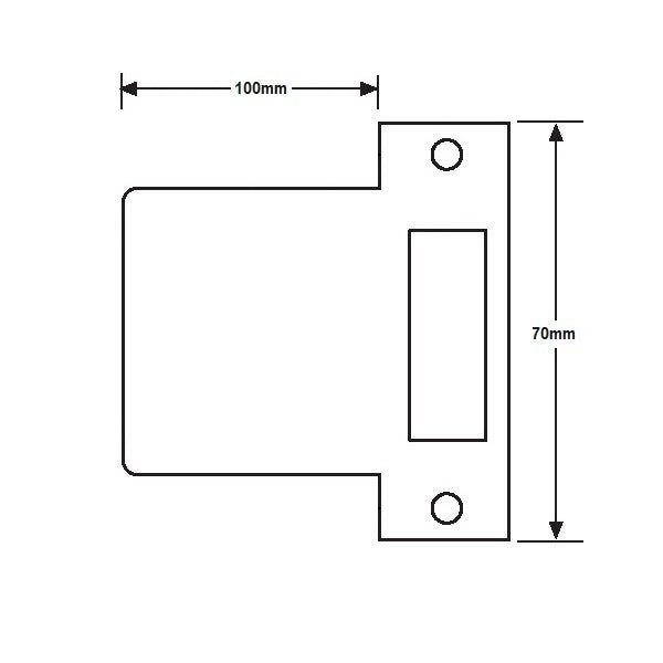 BDS 09351135 Extended Striker Plate70x100mm Stainless Steel Carousel 2