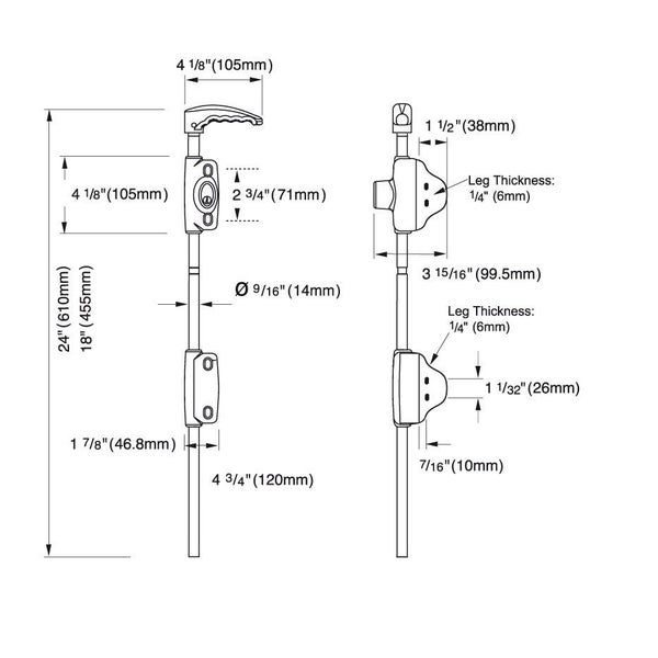 D&D LokkBolt LB124BX-LA Lockable Security Drop Bolt Lock 610mm For Metal Gates Carousel 4