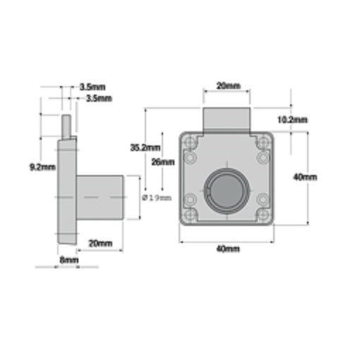 Firstlock Cupboard Lock BOLTLOCKSQKD 5 Disc Square Keyed To Differ w/ Barrel Carousel 4