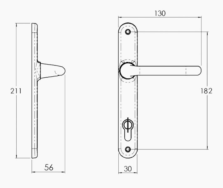 Interlock Door Handle Verona Long Plate Furniture Gidgee Lever Black VR20485B Carousel 3