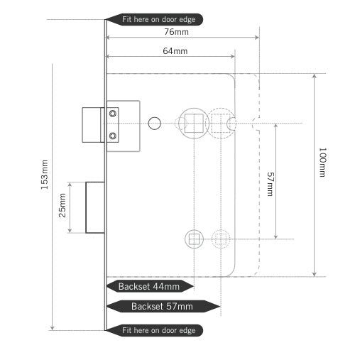 Legge Bathroom Privacy Mortice Lock Polished Brass 44x64mm B3751-PB-25 Carousel 2