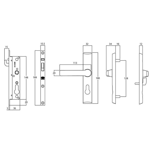 Lockwood Security Screen Door Lock No Cylinder Black 8654BLK Carousel 2