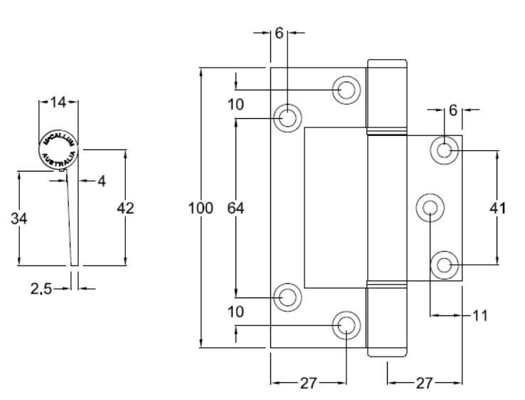 McCallum A67RTF Door Hinge Aluminium Offset Fast-Fix 100mm Black A168BLK Carousel 2