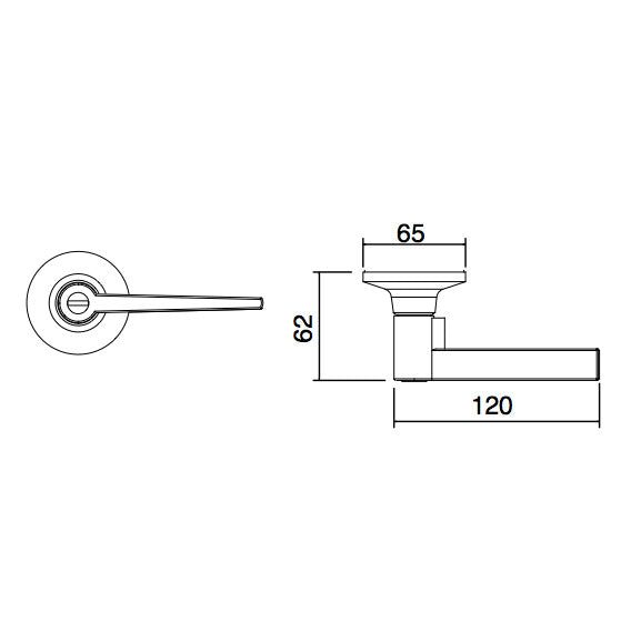 Trio Door Handle Privacy Lever Set 60/70mm Matt Black WDL300BL Carousel 3