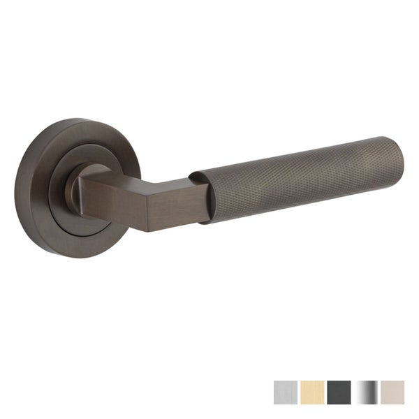 Iver Brunswick Door Lever Handle on Round Rose Passage Carousel 2