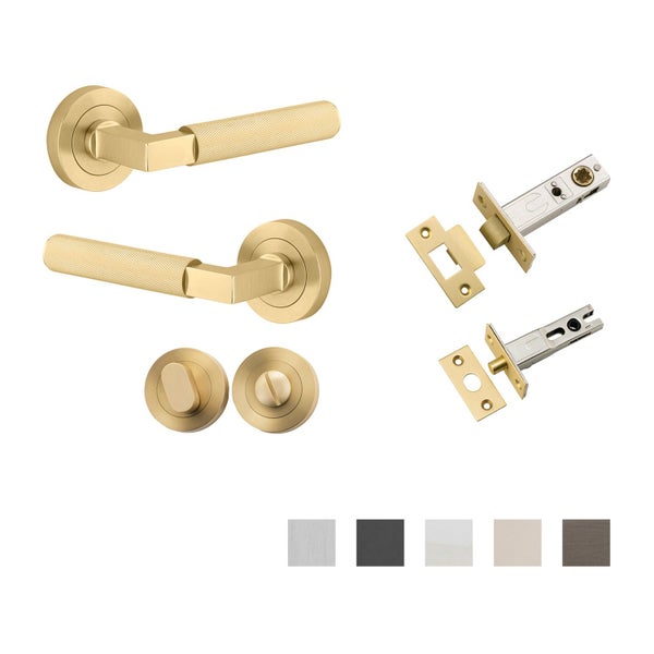 Iver Brunswick Door Lever Handle on Round Rose Privacy Kit - Available in Var... Carousel 2