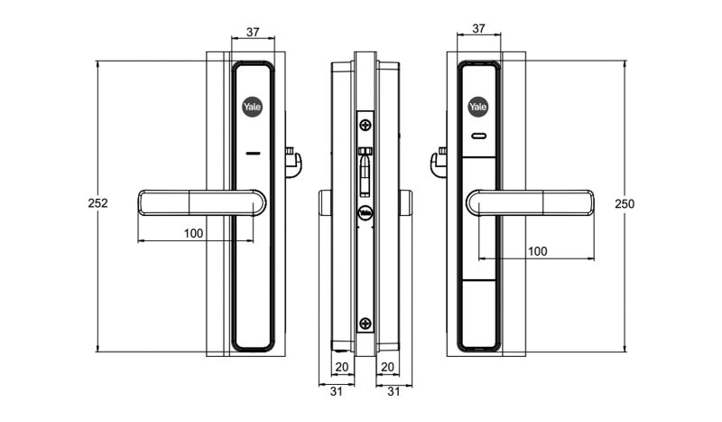 Yale Unity Digital Security Screen Door Lock - Available in Matt Black and Si... Carousel 5