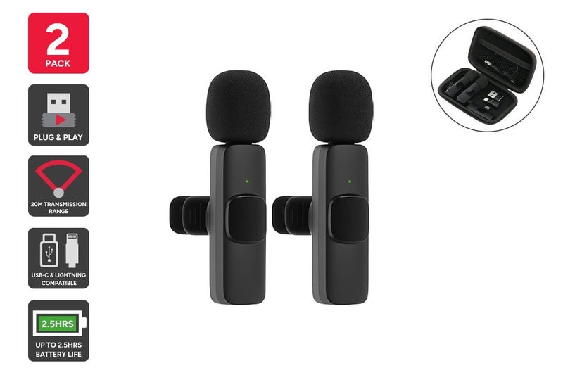 Kogan Wireless Lavalier Lapel Mic (2 Pack) Carousel 1
