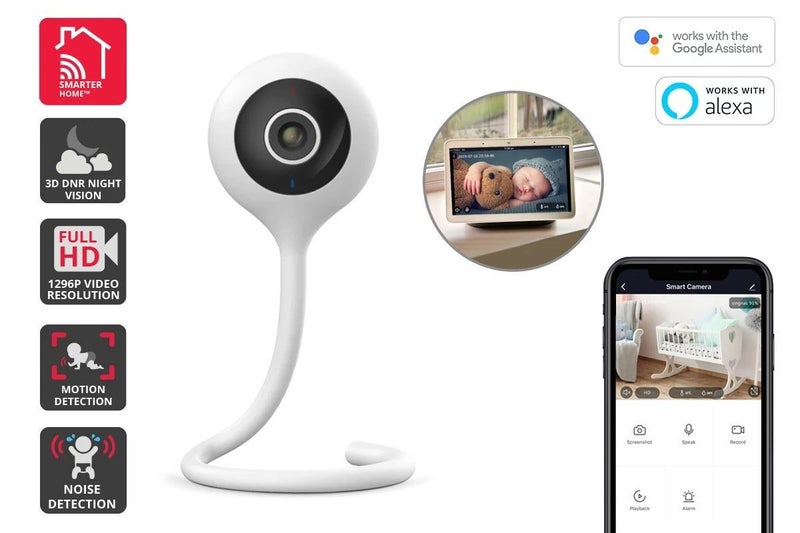 Kogan SmarterHome™ 1296p Smart Baby Monitor Security Camera (White) Carousel 1