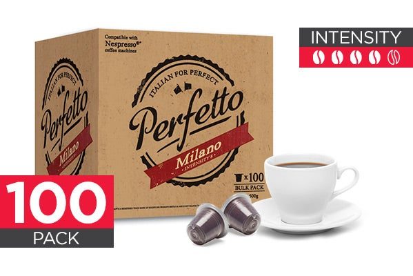 100 Pack Perfetto Nespresso Compatible Coffee Pods (Milano) Carousel 1