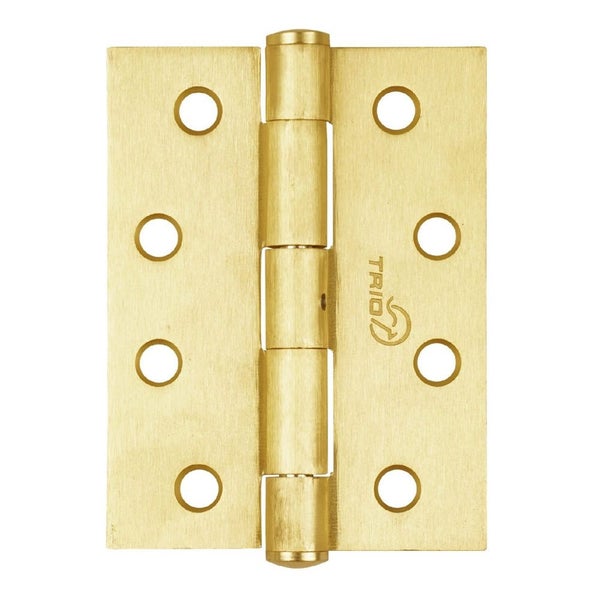 Trio Butt Hinge Fixed Pin Steel 100x75x2.5mm Matt Gold Single R2-175MGF Carousel 1