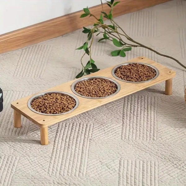 Elevated Wooden Pet Feeder Bowl Carousel 1