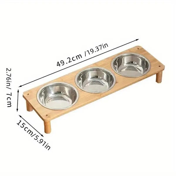 Elevated Wooden Pet Feeder Bowl Carousel 3