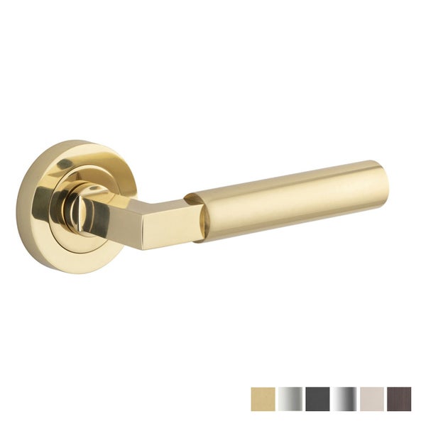 Iver Berlin Door Lever Handle on Round Rose Passage Carousel 2
