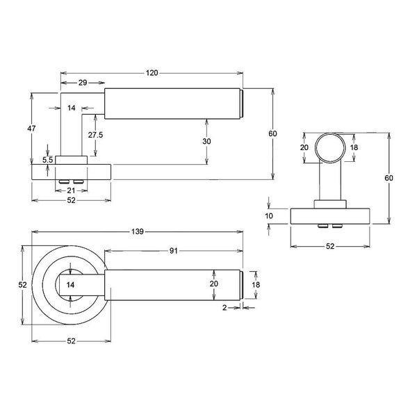 Iver Berlin Door Lever Handle on Round Rose Passage Carousel 4