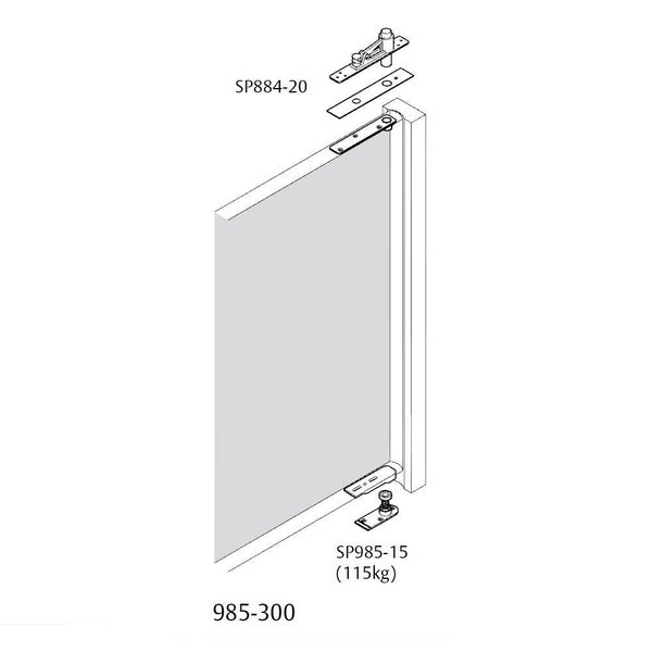 Lockwood Door Hinge Pivot Kit Aluminium/Timber 985-300SSS Carousel 2