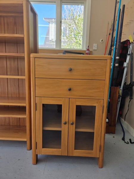 Solid Rimu Bookcase & Cabinet with drawers64238002552578112