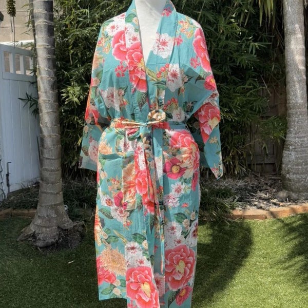 Fleur Kimono Robe Lagoon by Floressents Carousel 1