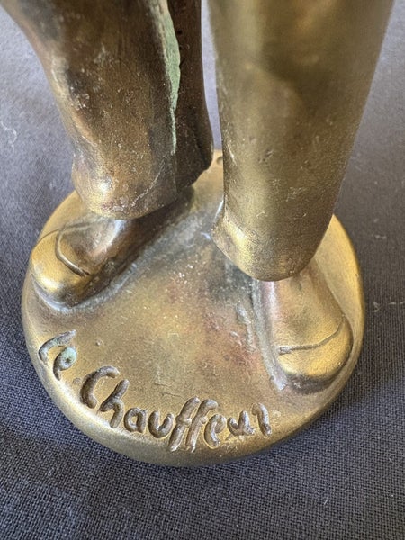 Bronze hood ornament “Le Chauffeur” by French sculptor A. Loir circa 1900–192064404826202114113