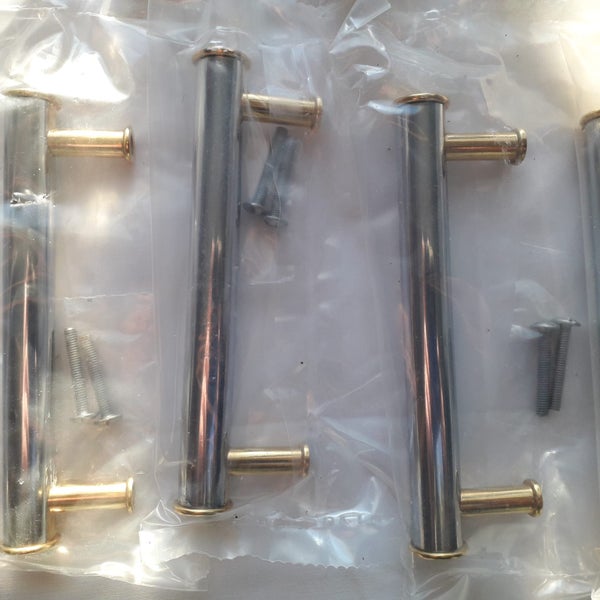 New. One Stainless Steel & Brass Cabinet Handle. Cupboard Handle. Handles. Carousel 1