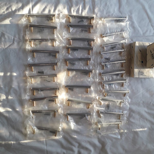 New. One Stainless Steel & Brass Cabinet Handle. Cupboard Handle. Handles. Carousel 2