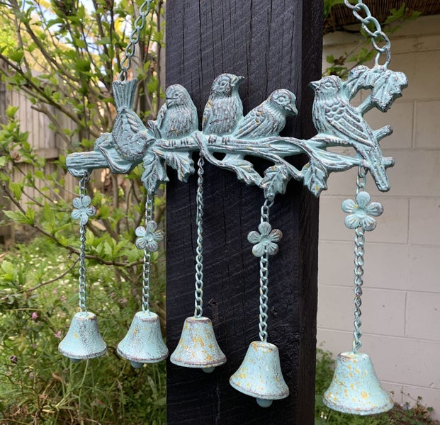 Cast Iron Birds Wind Chimes Decorative Garden Tree Hanging Chimes Doorbell Carousel 1